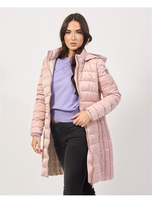 Yes Zee Women's Long Quilted Jacket with Hood YES ZEE | O017-M8000425